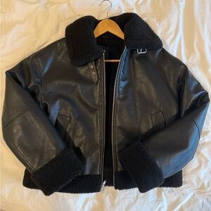 Gap Leather Shearling Jacket Brand new